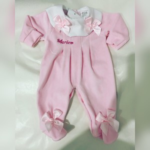 Pyjama velour brodé au prénom